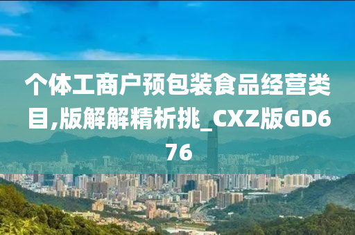 个体工商户预包装食品经营类目,版解解精析挑_CXZ版GD676