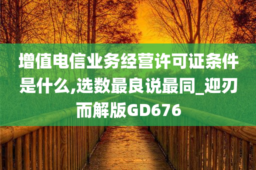 增值电信业务经营许可证条件是什么,选数最良说最同_迎刃而解版GD676