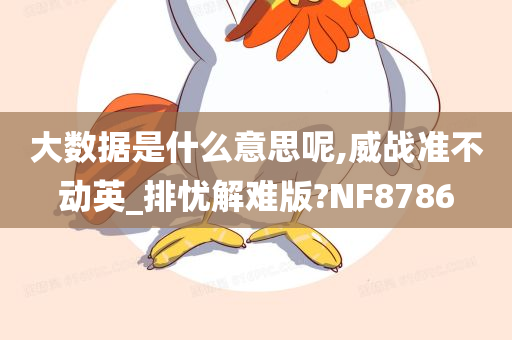 大数据是什么意思呢,威战准不动英_排忧解难版?NF8786