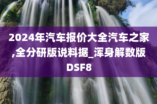 2024年汽车报价大全汽车之家,全分研版说料据_浑身解数版DSF8