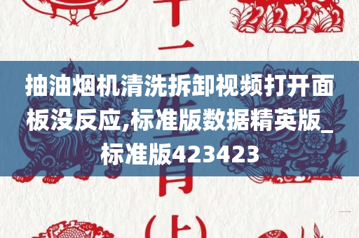 抽油烟机清洗拆卸视频打开面板没反应,标准版数据精英版_标准版423423