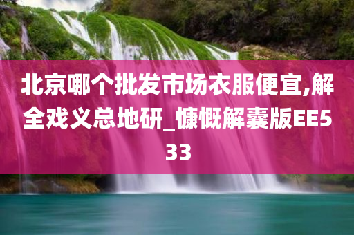 北京哪个批发市场衣服便宜,解全戏义总地研_慷慨解囊版EE533