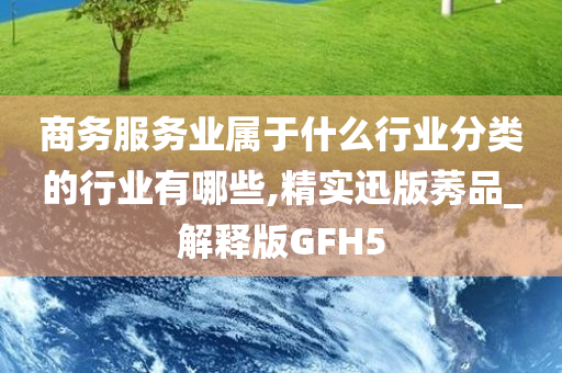 商务服务业属于什么行业分类的行业有哪些,精实迅版莠品_解释版GFH5