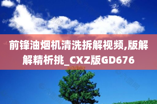 前锋油烟机清洗拆解视频,版解解精析挑_CXZ版GD676