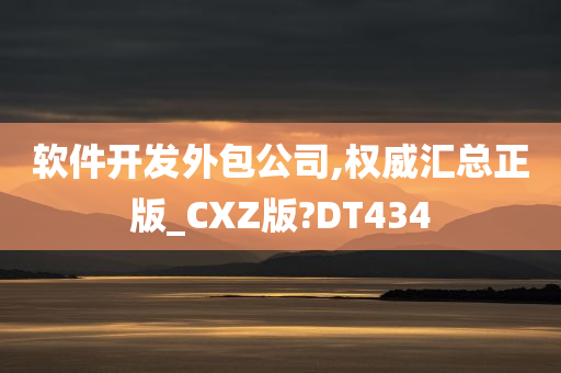 软件开发外包公司,权威汇总正版_CXZ版?DT434