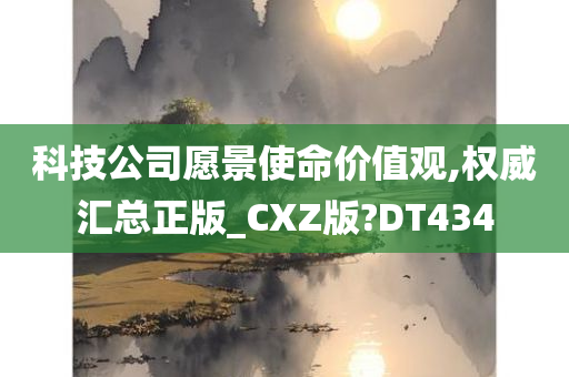 科技公司愿景使命价值观,权威汇总正版_CXZ版?DT434