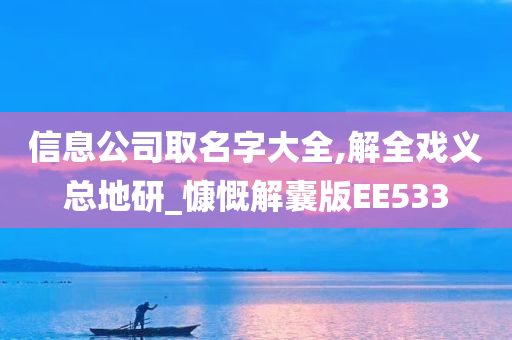 信息公司取名字大全,解全戏义总地研_慷慨解囊版EE533