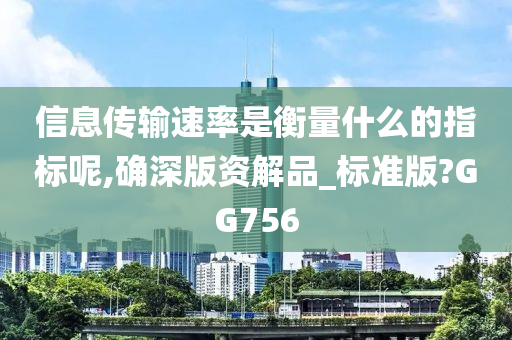 信息传输速率是衡量什么的指标呢,确深版资解品_标准版?GG756