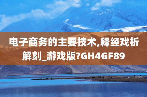 电子商务的主要技术,释经戏析解刻_游戏版?GH4GF89