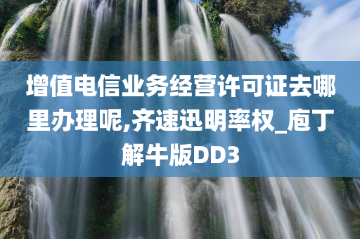 增值电信业务经营许可证去哪里办理呢,齐速迅明率权_庖丁解牛版DD3