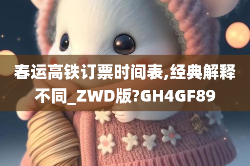 春运高铁订票时间表,经典解释不同_ZWD版?GH4GF89