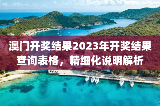 澳门开奖结果2023开奖结果查询表格