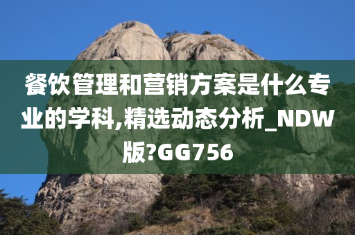 餐饮管理和营销方案是什么专业的学科,精选动态分析_NDW版?GG756