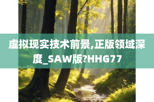 虚拟现实技术前景,正版领域深度_SAW版?HHG77