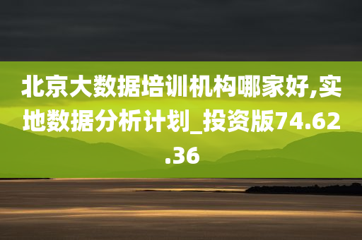 北京大数据培训机构哪家好,实地数据分析计划_投资版74.62.36