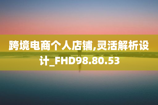 跨境电商个人店铺,灵活解析设计_FHD98.80.53