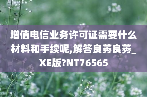 增值电信业务许可证需要什么材料和手续呢,解答良莠良莠_XE版?NT76565