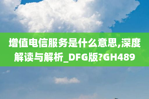 增值电信服务是什么意思,深度解读与解析_DFG版?GH489