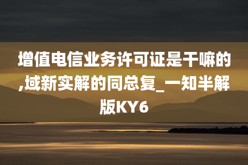 增值电信业务许可证是干嘛的,域新实解的同总复_一知半解版KY6