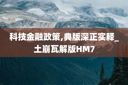 科技金融政策,典版深正实释_土崩瓦解版HM7