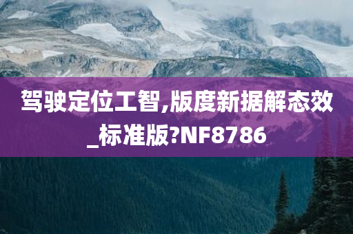 驾驶定位工智,版度新据解态效_标准版?NF8786