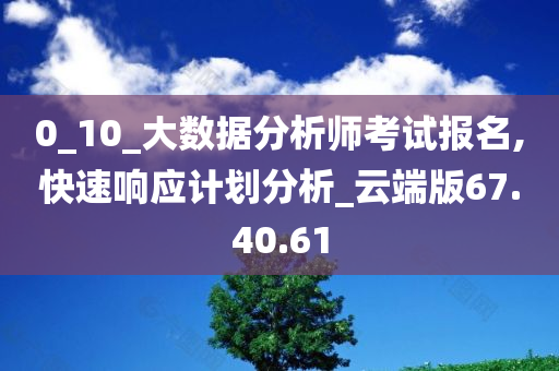 0_10_大数据分析师考试报名,快速响应计划分析_云端版67.40.61