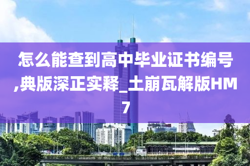 怎么能查到高中毕业证书编号,典版深正实释_土崩瓦解版HM7