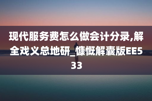 现代服务费怎么做会计分录,解全戏义总地研_慷慨解囊版EE533