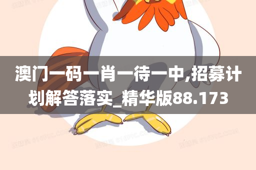 澳门一码一肖一待一中,招募计划解答落实_精华版88.173