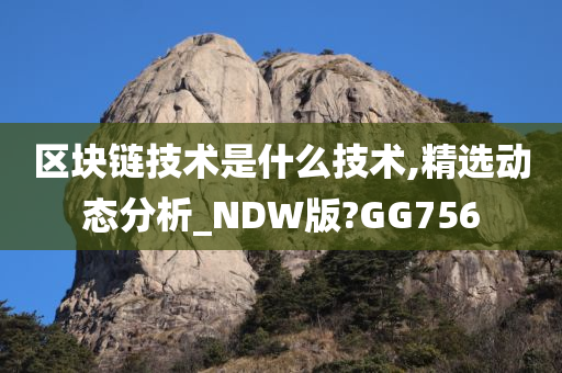 区块链技术是什么技术,精选动态分析_NDW版?GG756