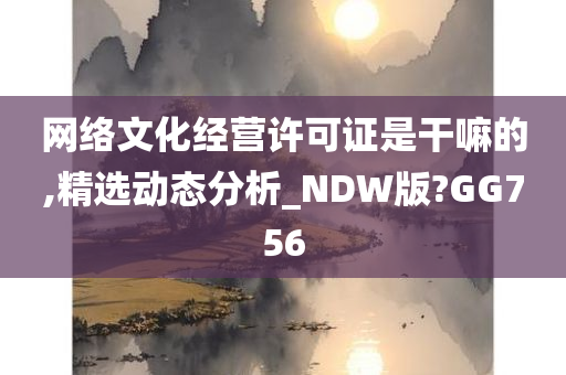 网络文化经营许可证是干嘛的,精选动态分析_NDW版?GG756