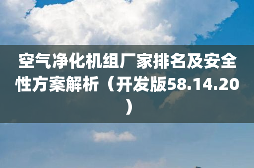 空气净化机组厂家排名及安全性方案解析（开发版58.14.20）