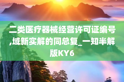 二类医疗器械经营许可证编号,域新实解的同总复_一知半解版KY6