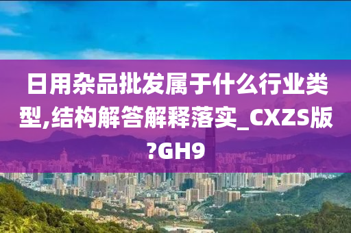 日用杂品批发属于什么行业类型,结构解答解释落实_CXZS版?GH9