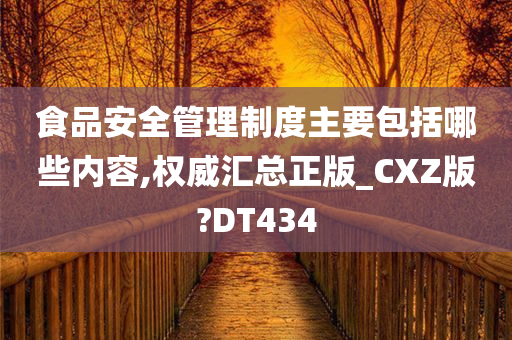 食品安全管理制度主要包括哪些内容,权威汇总正版_CXZ版?DT434