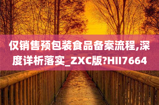 仅销售预包装食品备案流程,深度详析落实_ZXC版?HII7664