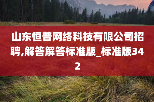 山东恒普网络科技有限公司招聘,解答解答标准版_标准版342