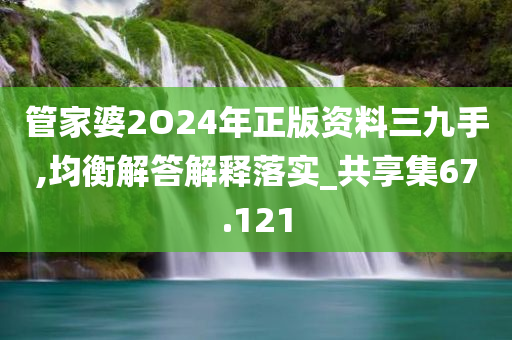 管家婆2O24年正版资料三九手,均衡解答解释落实_共享集67.121