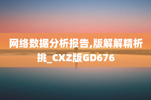 网络数据分析报告,版解解精析挑_CXZ版GD676