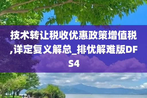 技术转让税收优惠政策增值税,详定复义解总_排忧解难版DFS4