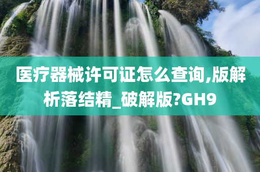 医疗器械许可证怎么查询,版解析落结精_破解版?GH9