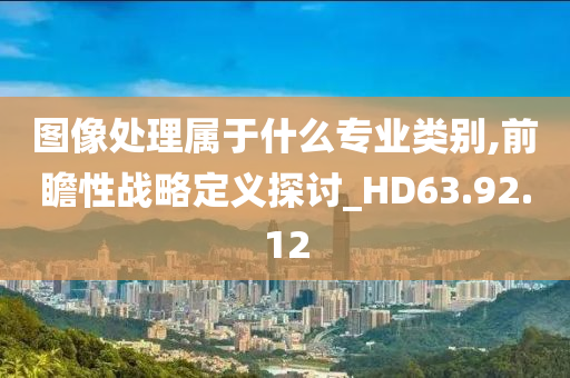 图像处理属于什么专业类别,前瞻性战略定义探讨_HD63.92.12