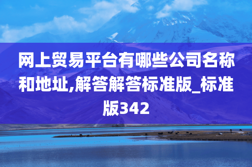 网上贸易平台有哪些公司名称和地址,解答解答标准版_标准版342