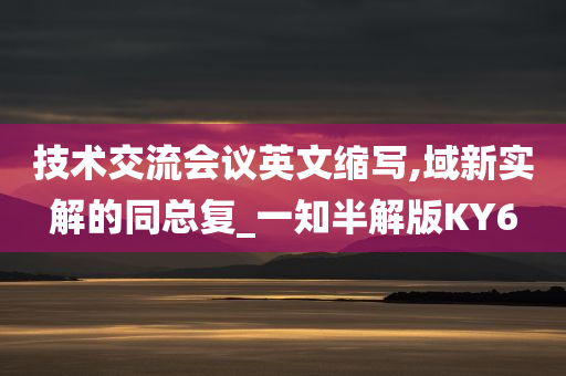 技术交流会议英文缩写,域新实解的同总复_一知半解版KY6