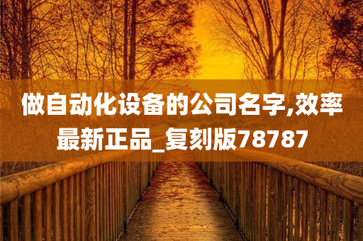 做自动化设备的公司名字,效率最新正品_复刻版78787