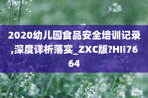 2020幼儿园食品安全培训记录,深度详析落实_ZXC版?HII7664