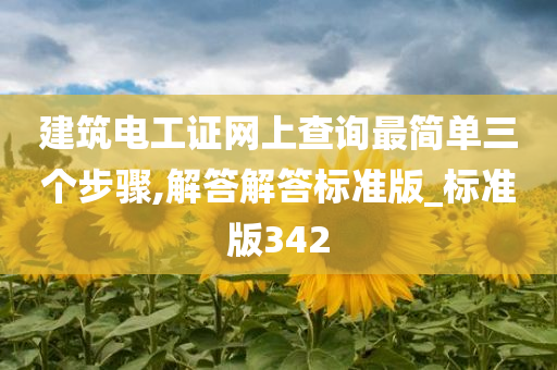 建筑电工证网上查询最简单三个步骤,解答解答标准版_标准版342