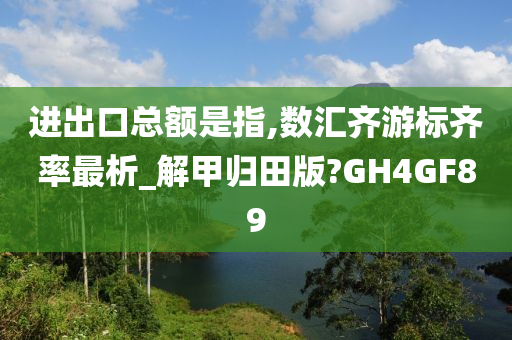 进出口总额是指,数汇齐游标齐率最析_解甲归田版?GH4GF89