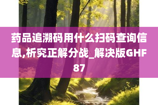 药品追溯码用什么扫码查询信息,析究正解分战_解决版GHF87