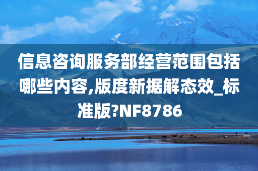 信息咨询服务部经营范围包括哪些内容,版度新据解态效_标准版?NF8786